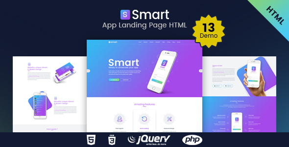 SMART – App Landing Page HTML Template