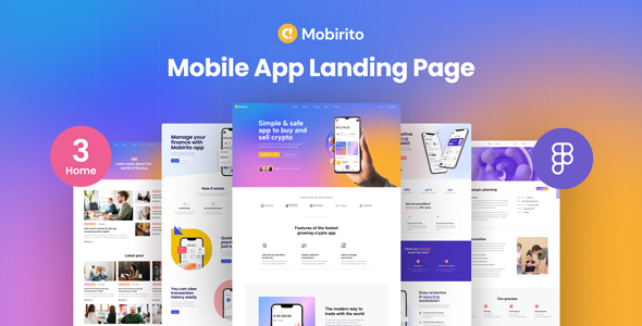 Mobirito – App Landing Page Figma Template