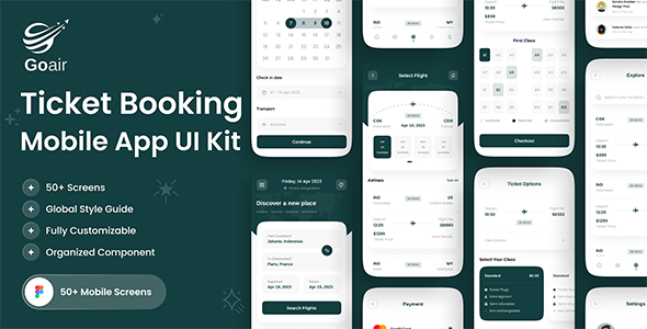 Goair – Ticket Booking App UI Kit