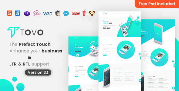 Tovo – Bootstrap 4 & 5 HTML App Landing Page