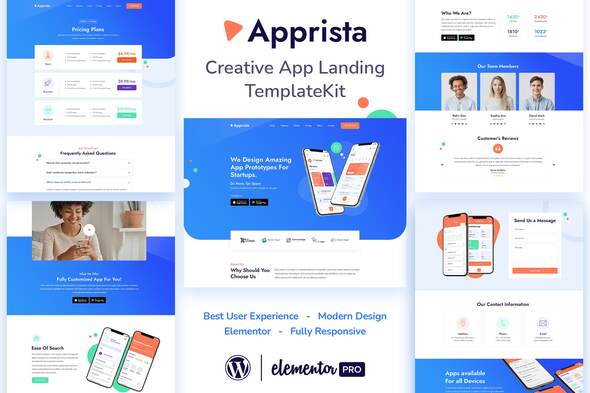 Apprista – Creative App Landing Elementor Template Kit
