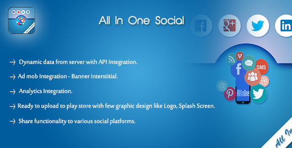 All In One Social App ( App with Ad mob & App hub Integration )