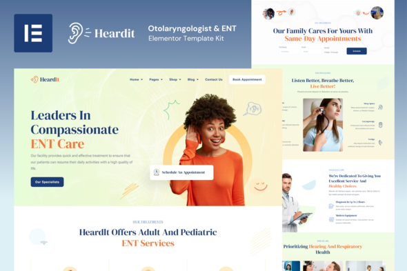 HeardIt – Otolaryngologist & ENT Elementor Template Kit